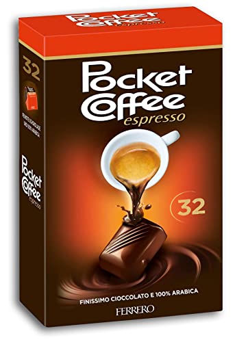 Pocket Coffee Espresso, Maxi Confezione con 32 Praline di Finissimo Cioccolato e Caffe 100% Arabica 400 g