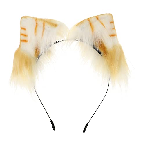 Uonlytech 1pc Cat Ears Headband Furry Cat Ears Headband Cat Fox Faux Fur Ears Headband for Anime Cosplay Headwear Accessory Prop