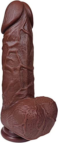 The Pianist by FUKENA - Extra Thick Realistic Dual Density Silicone Dildo, 6.5 Inches Insertable (Dark Skin)