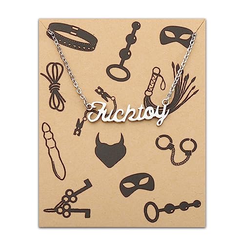 KUIYAI Smut Slut Gift Fuktoy Necklace Slutty Gift Spicy Lovers Gift Swear Words Gift Hotwife Gift Naughty Valentine Gift For Her - FucktoyNS