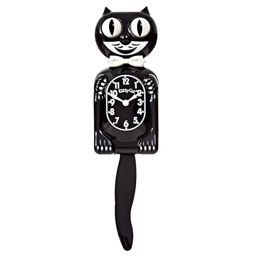 Small Kit-Cat Clock in Black - Black, White