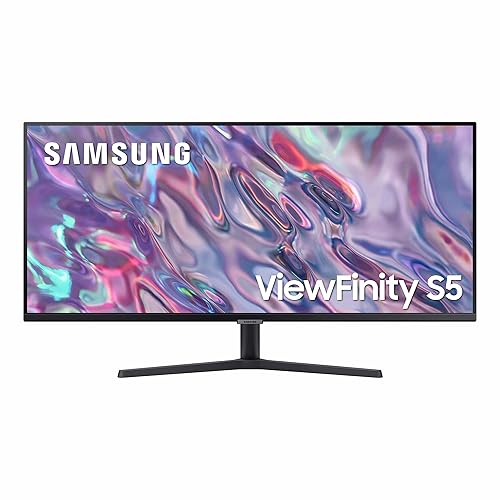 SAMSUNG 34" ViewFinity S50GC Series Ultra-WQHD Monitor, 100Hz, 5ms, HDR10, AMD FreeSync, Eye Care, Borderless Design, PIP, PBP, LS34C502GANXZA, 2023, Black - Black - 34- in Flat - 21:09 - DP + HDMI only