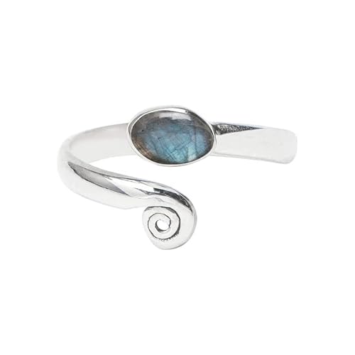 Grey Blue Labradorite Stone Toe ring midi ring 925 Sterling Silver Girls Toe Ring Midi Ring Women Body Jewellery Adjustable Toe Ring Handmade Toe ring gemstone toe rings - Labradorite