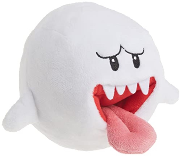 Little Buddy Super Mario All Star Collection 1428 Ghost Boo Stuffed Plush, 4" - Ghost Boo