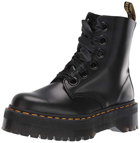 Dr. Martens Women's Molly Combat Boot - 9 - Black Buttero