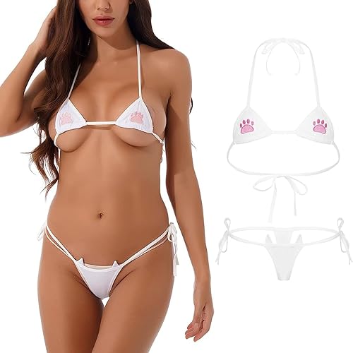 Women Micro Bikini Cute paw print 