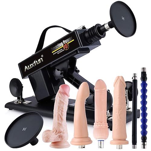 Auxfun Sx Machine Device for Women Auto Thruting Love Machne Dildo Hismith 3.5''Suction Cup Adapter with 3 XLR Connector Attahcments Hands-Free Machine Lifelike - 8 Piece Set