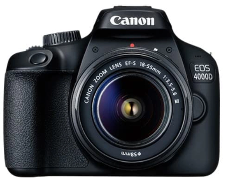 Canon EOS 4000D DSLR Camera and EF-S 18-55 mm f/3.5-5.6 III Lens - Black GB