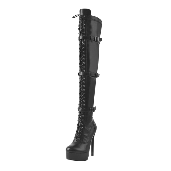 Only maker Damen Stiefel Overknee High Heels Plateau Stiletto Absatz