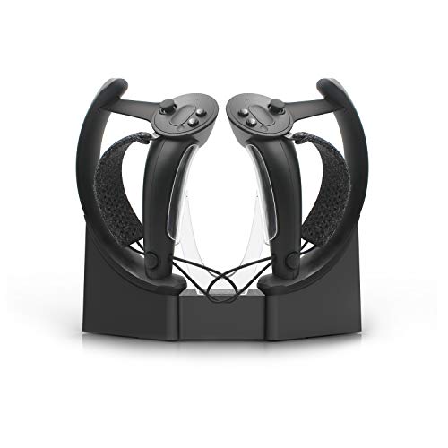 AMVR Touch Controllers Storage and Charging Station, VR Headset Wall Mount Stand for Valve Index, Two Functions Both Hold Valve Index Headset and Type-C Charge Handle Controller