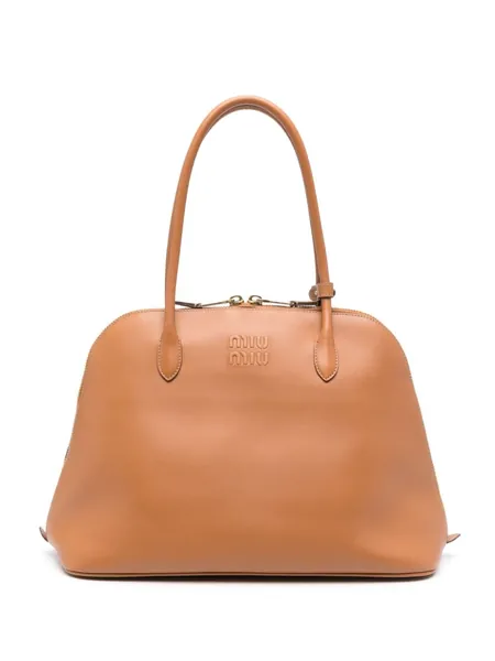 Miu Miu embossed-logo tote bag
