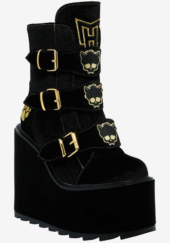 Dune Lo Clawdeen [Black Velvet] | PLATFORM BOOTS* - US 08 [WOMENS]