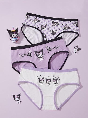 Kuromi Underwear Set of 3 | L / Flat