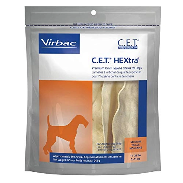 Virbac CET HEXtra Premium Oral Hygiene Chews for Dogs, Beef, 0.01 ounces