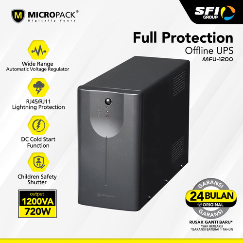 Micropack UPS 1200VA / 720WATT Battery 7 Ah (MFU-1200) di Micropack Official Store