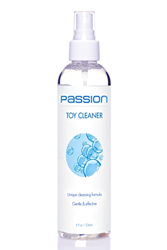 Passion Toy Cleaner 8oz, Mild and Effective Spray Solution Compatible with Common Toy Materials - Unscented Formula