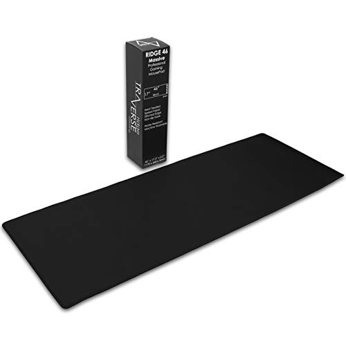 Traverse Ridge Gaming Mouse Pad (5mm) Massive 46 inch | 46x17.3x0.20 Extra Thick | Black | Stitched Edge, Large Washable Desk Mat - 46" Massive (5mm)