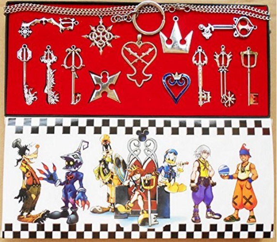 XCOSER Kingdom Hearts Keyblade Sora Weapon Keychain Pendant for Collection mens Silver 13pcs