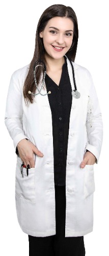 Elevar Deals Professional Lab Coat Women - Doctor Coat with 3 Pockets - Women Lab Coat with 34 Inch Length - Medium