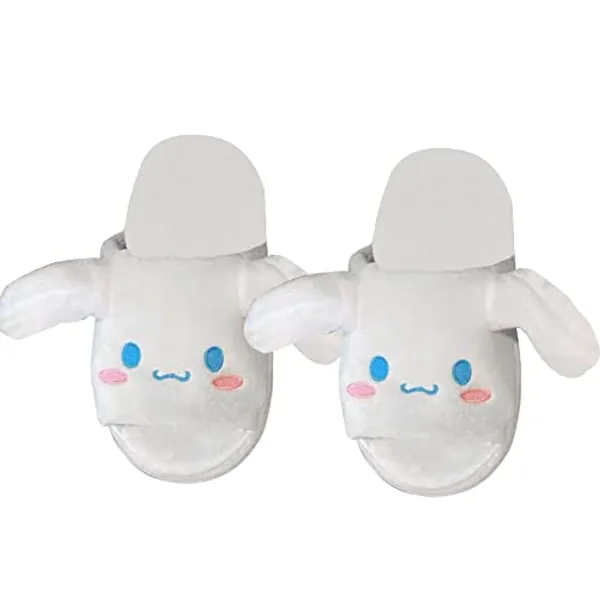 BEE&FLOWER Pantoufles Kawaii Cinnamoroll pour femme avec oreilles mobiles - Chaussures d'intérieur pour enfants et adultes - Avec capuchon d'airbag pour cadeau