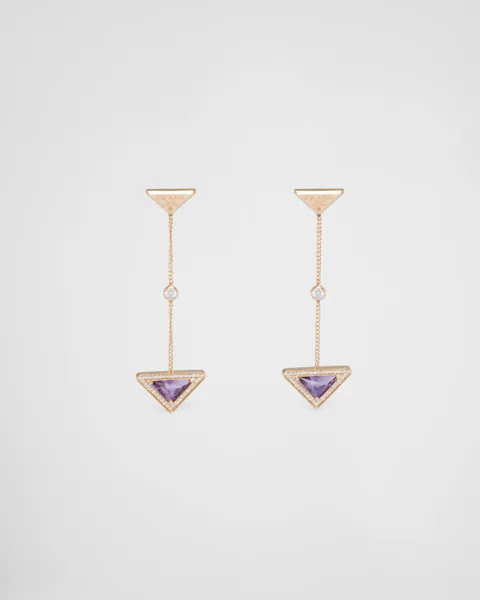 Eternal Gold Ohrhänger aus Gelbgold mit Diamanten und Amethyst