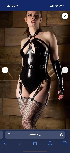 Latex Body with golden chains 