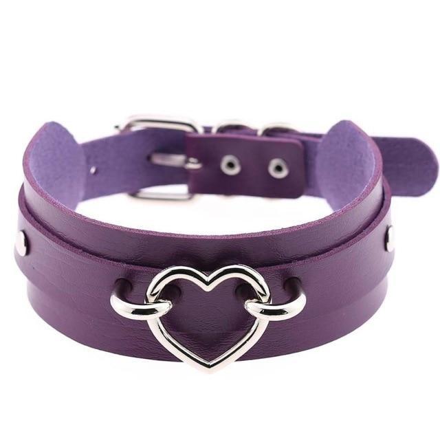 Vegan Heart Collar - Purple