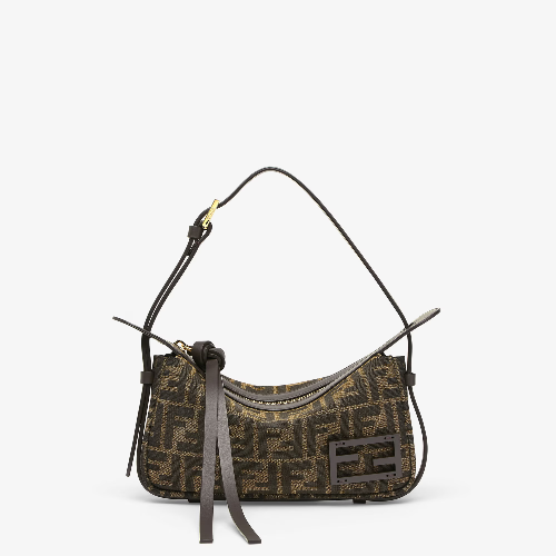 Simply Fendi MiniBrown FF jacquard fabric mini bag