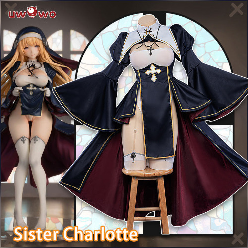 【In Stock】Uwowo Original Character Charlotte Figure Nun Sister 18+ Cosplay Costume - XXXL