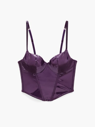 Leather Tease Vinyl Bustier in Purple | SAVAGE X FENTY UK