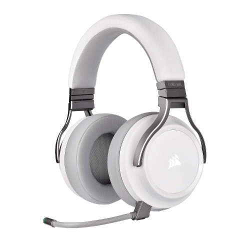 Corsair Virtuoso RGB Wireless Gaming Headset - High-Fidelity 7.1 Surround Sound w/Broadcast Quality Microphone - Memory Foam Earcups - 20 Hour Battery Life - Works with PC, PS5, PS4 – White, Premium - White Headset