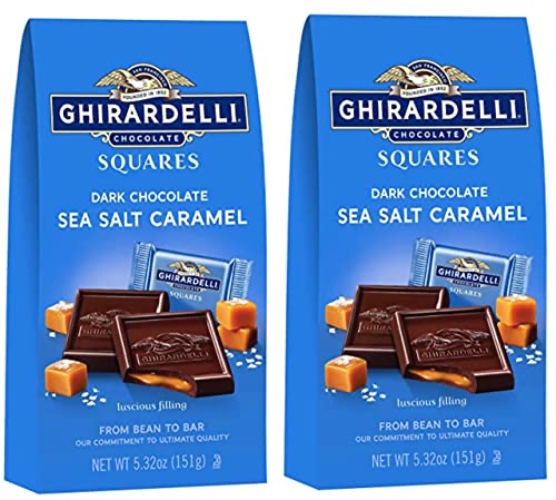 Ghirardelli Dark & Sea Salt Caramel Chocolate Squares, 5.32 oz - Pack of 2 - Caramel - 5.32 Ounce (Pack of 2)