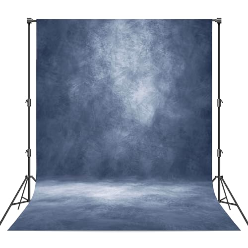 Haboke Abstract Dark Blue Purple 8x10ft Professional Photography Backdrop for Adult Portrait Photo Props Booth Background Photoshoot Studio with Thick Ployester Fabric Roller Pocket on Top - 8'x10' - Dark Blue