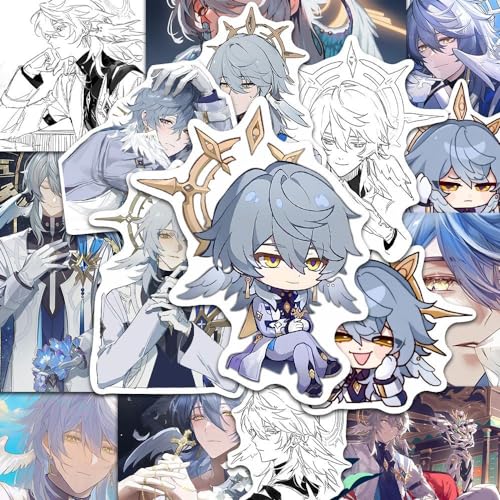 Generic 96pcs Sunday Stickers Honkai Star Rail Cartoon Waterproof Stickers for Laptop Luggage DIY Birthday Decoration for Sunday Fans