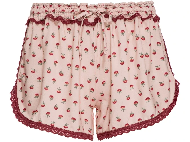 Shorts Viscose Gaia Floral Rosa