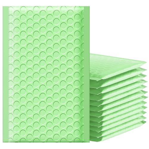 Famagic Bubble Mailers 4x8 Inch 50pc Mint Green Shipping Bags, 4X7 Packaging Bags For Small Business, Colored Padded Mailing Envelopes,Opaque Matte Self Seal Bubble Poly Mailers Bulk #000 - Mint Green - 4x8 50pcs