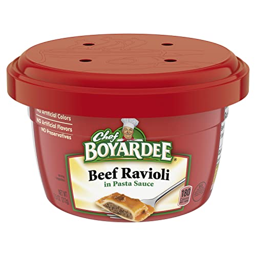 Chef Boyardee Beef Ravioli in Pasta Sauce, Microwave Food, 7.5 OZ Microwaveable Bowl (12 Bowls) - 7.5 Ounce (Pack of 12)