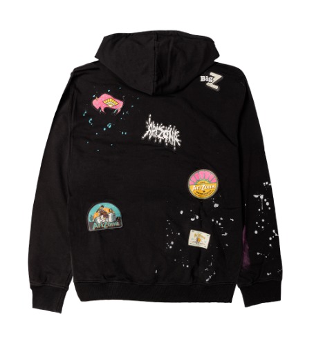 Black Paint Splatter Cotton Hoodie | 2XL