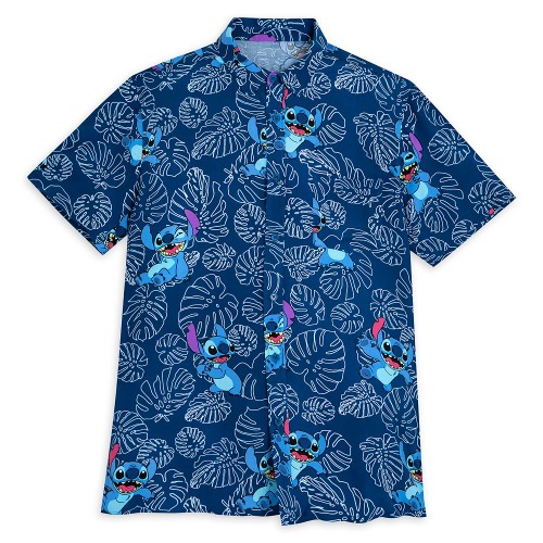 Stitch Woven Shirt for Adults – Lilo & Stitch – Navy | Disney Store