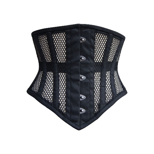 RIZNA INC Heavy Duty Under Bust Chincher Hourglass Steel Boned Waist Training Mesh Corset