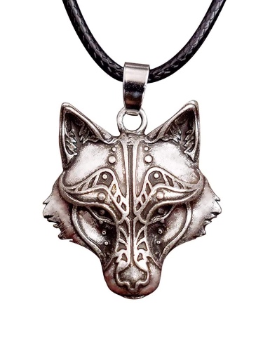 HAQUIL Wolf Necklace, Viking Wolf Head Pendant, Faux Leather Cord, Wolf Jewelry Gift for Men and Women - 3