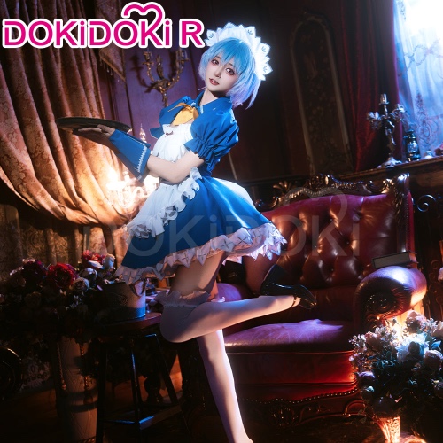 【IN STOCK】【S-2XL】DokiDoki-R Anime Cosplay Anime Cosplay Costume Red Blue Maid | BLUE / M-IN STOCK