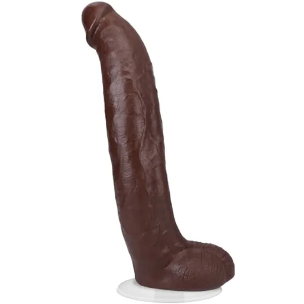 Doc Johnson Signature Series - Brickzilla - 13 Inch ULTRASKYN Dildo with Removable Vac-U-Lock Suction Cup - F-Machine & Harness Compatible - for Adults Only, Chocolate