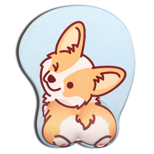 AOKSUNOVA Musmatta med gelkudde musmatta med handstöd 3D-musmatta Gel Corgi motiv - MI-279