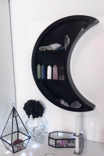 Luna Wooden Shelf | One Size / Black / 100% Wood