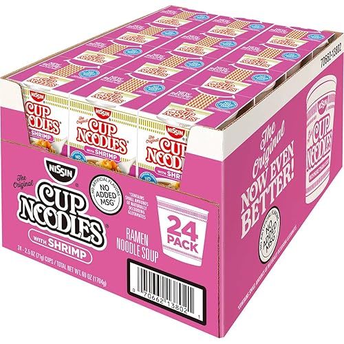 Nissin the Original Cup Noodles with Shrimp Twenty-four 2.5 Ounce Ramen Cups