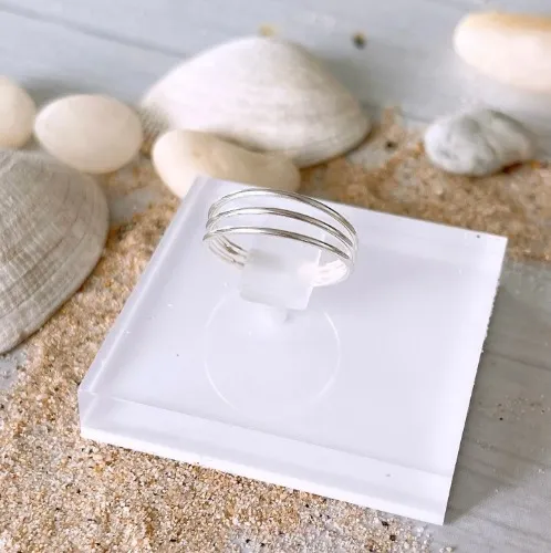 Thin triple band toe ring, 925 Sterling Silver adjustable toe ring, wide midi ring, unisex knuckle ring, pinky ring, summer foot jewelry