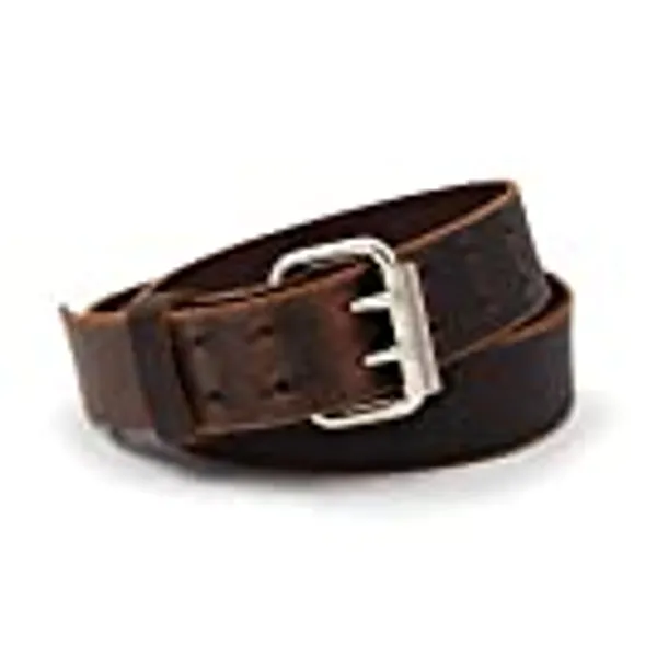 Double Down Leather Belt | Made in USA | Leather Belt for Men | Two Prong Mens Work Belt | Men's Belts Casual