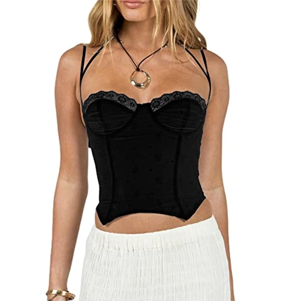 Chic Backless Halter Crop Top for Women Y2k V Neck Ruched Camisole Tank Top Fairy Grunge Vintage Mini Vest Clubwear