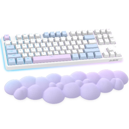Gaming Keyboard Wrist Rest Pad,Memory Foam Keyboard Palm Rest, Ergonomic Hand Rest,Wrist Rest for Computer Keyboard,Laptop,Mac,Lightweight for Easy Typing Pain Relief-Purple